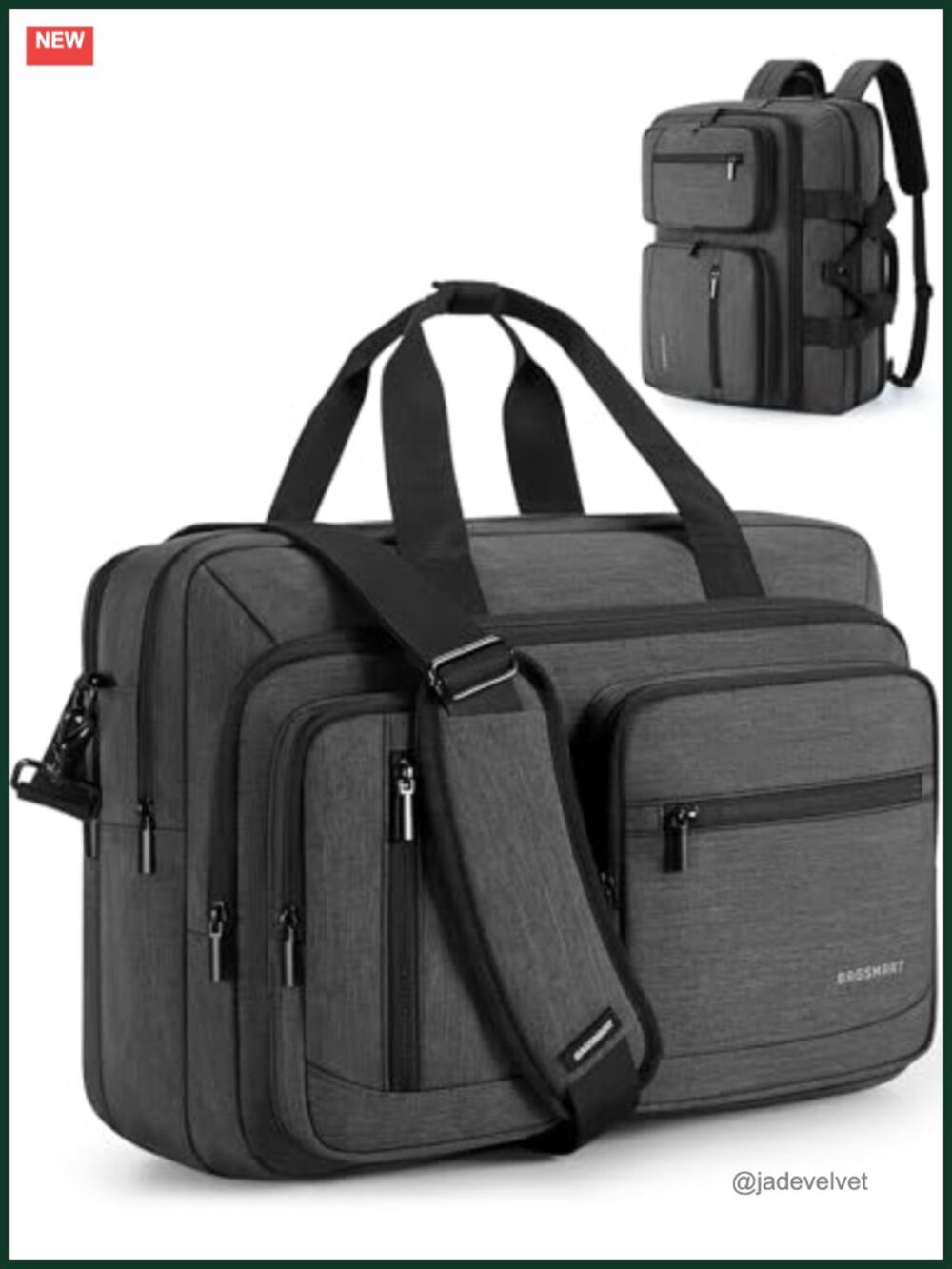 3-in-1 Laptop Bag for Men, 17.3 Inch Water-Repellent Shoulder Backpack